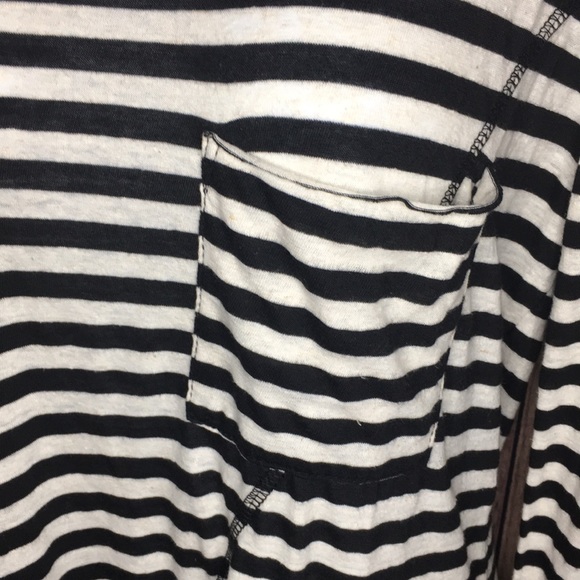 NWT n:Philanthropy Anthropologie Long Sleeve Black White Striped T-shirt Dress - Picture 4 of 12